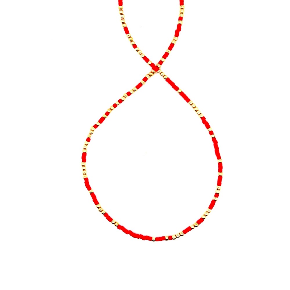 Enewton Hope Unwritten Necklace Red Seed Bead 14kt Gold Filled 15.5 Inch Choker